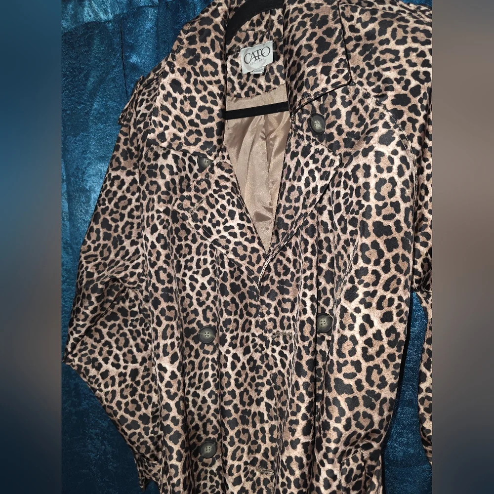Cato Leopard Print Trench Coat - Picture 2 of 10